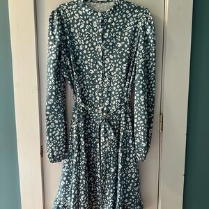 Grace Karin Teal and White Patterned Blouse